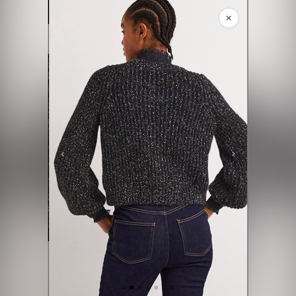 Boden Chunky Fluffy Cardigan- Black size US 2/UK 6 - Picture 4 of 7